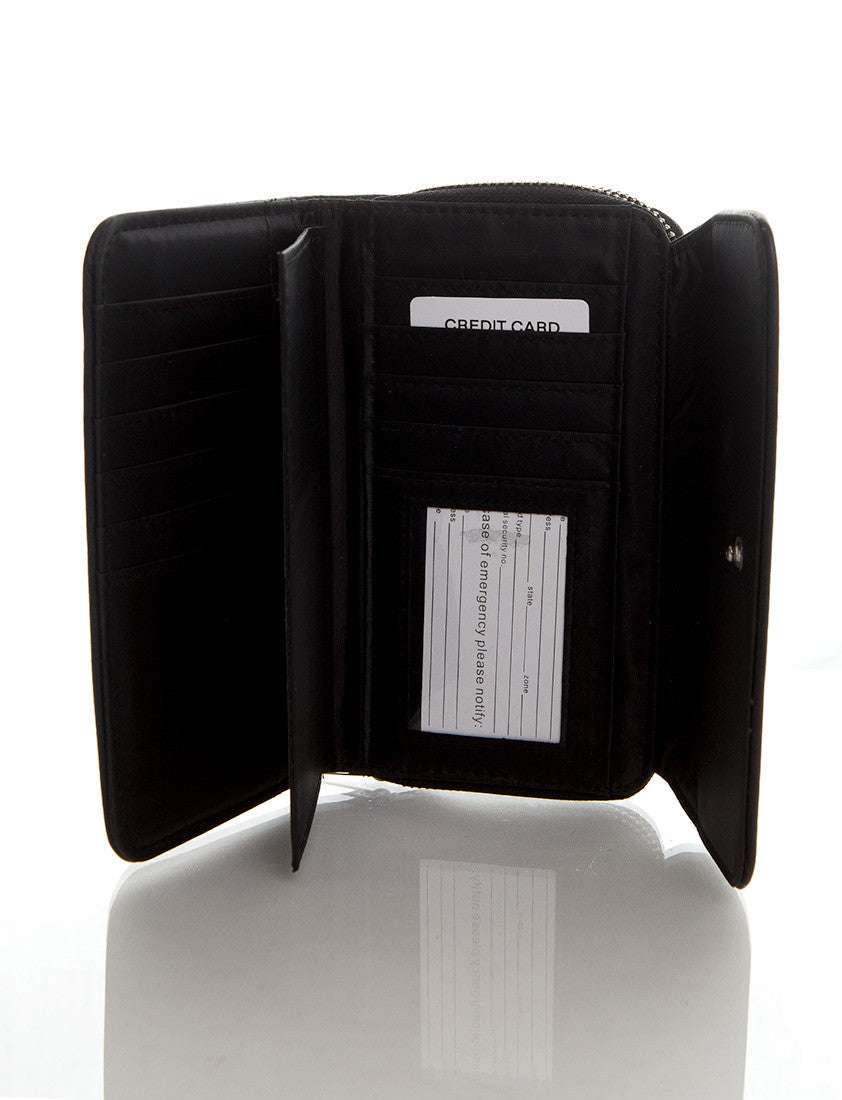 Zip Around Continental Wallet Black Ampere Creations