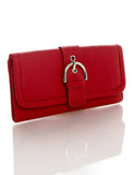 Long Clutch Purse Card Holder Wallet - Red - Ampere Creations