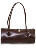 Fiona's Classic Barrel Bag - Dark Brown