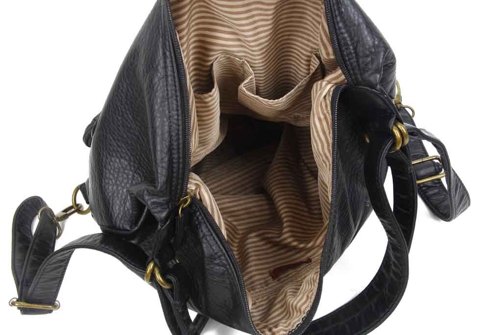 Ampere Creations Convertible Backpack Crossbody Purse Black