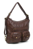 Convertible Crossbody Backpack - Chocolate Brown - Ampere Creations