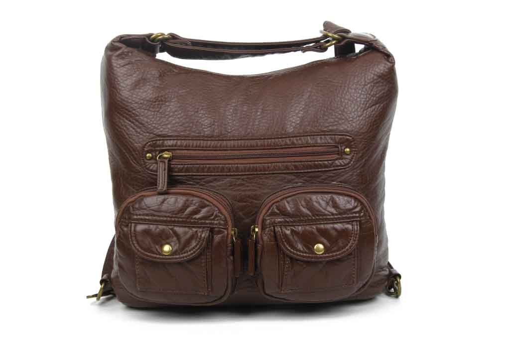 Convertible Crossbody Backpack Chocolate Brown Ampere Creations