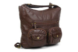 Convertible Crossbody Backpack - Chocolate Brown - Ampere Creations