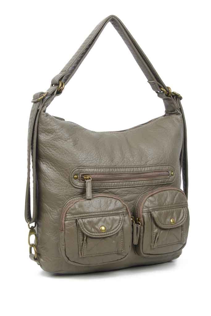 Convertible Crossbody Backpack Dark Grey Ampere Creations