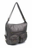 Convertible Crossbody Backpack - Dark Silver - Ampere Creations