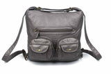 Convertible Crossbody Backpack - Dark Silver - Ampere Creations