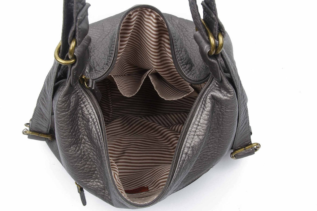 Convertible Crossbody Backpack Dark Silver Ampere Creations