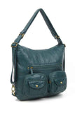 Convertible Crossbody Backpack - Forest Green - Ampere Creations