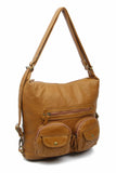 Convertible Crossbody Backpack - Light Brown - Ampere Creations