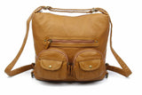 Convertible Crossbody Backpack - Light Brown - Ampere Creations