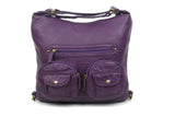 Convertible Crossbody Backpack - Purple - Ampere Creations