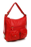 Convertible Crossbody Backpack - Red - Ampere Creations