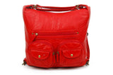 Convertible Crossbody Backpack - Red - Ampere Creations