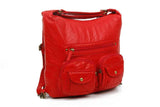 Convertible Crossbody Backpack - Red - Ampere Creations