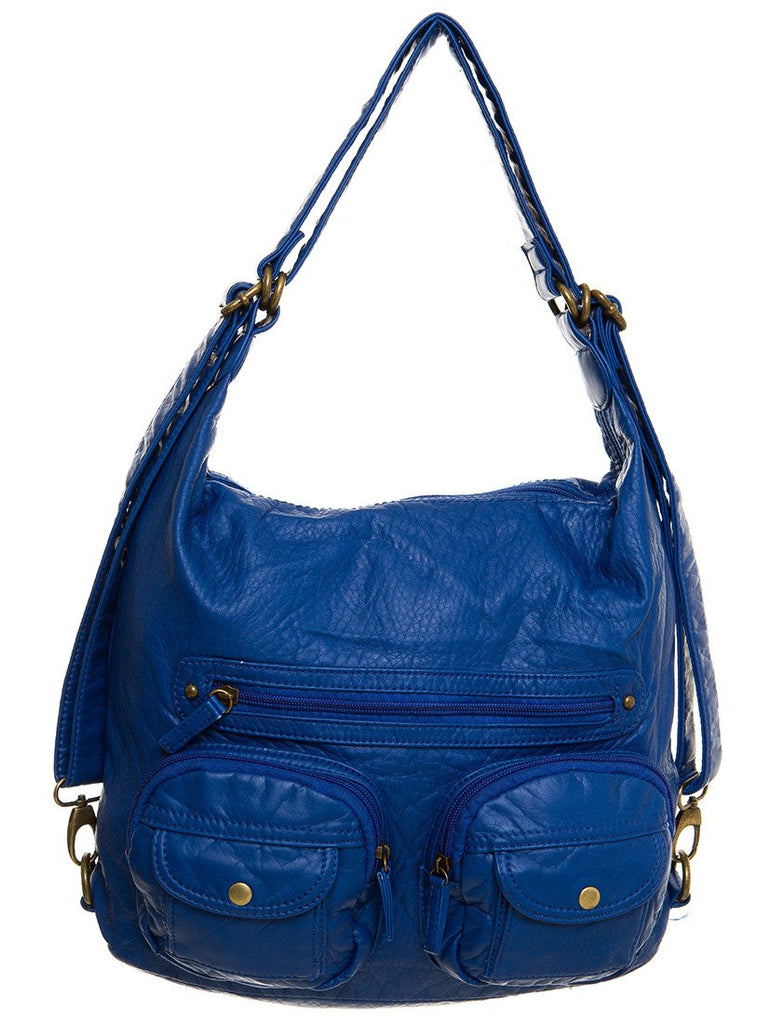 Convertible Crossbody Backpack - Royal Blue - Ampere Creations
