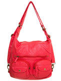 Convertible Crossbody Backpack - Salmon - Ampere Creations