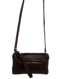The Classical Three Way Wristlet Crossbody - Chocolate - Ampere Creations