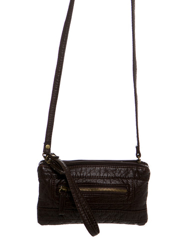 The Classical Three Way Wristlet Crossbody - Chocolate - Ampere Creations