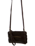 The Classical Three Way Wristlet Crossbody - Chocolate - Ampere Creations