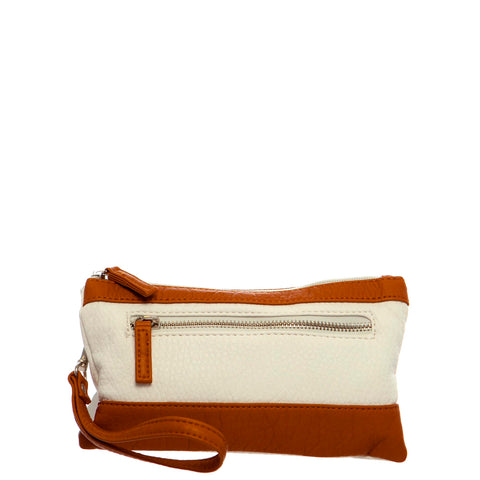 Gameday Wristlet Crossbody - Brown/White