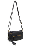 The Anita Three Way Crossbody Wristlet - Black - Ampere Creations