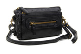 The Anita Three Way Crossbody Wristlet - Black - Ampere Creations