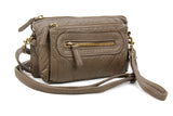 The Anita Three Way Crossbody Wristlet - Dark Grey - Ampere Creations