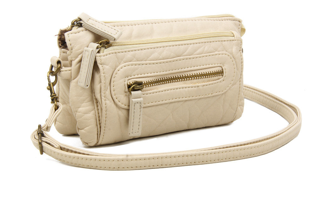 The Anita Three Way Crossbody Wristlet - Taupe – Ampere