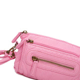 The Anita Three Way Crossbody Wristlet - Bubble Gum Pink