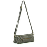 The Anita Three Way Crossbody Wristlet - Dark Silver - Ampere Creations