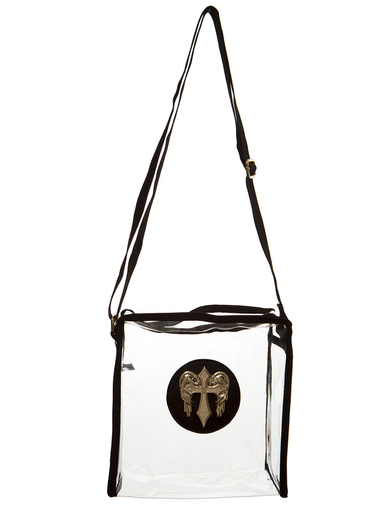 Stadium Approved Vinyl Clear Crossbody Bag - Arch Angel Wings