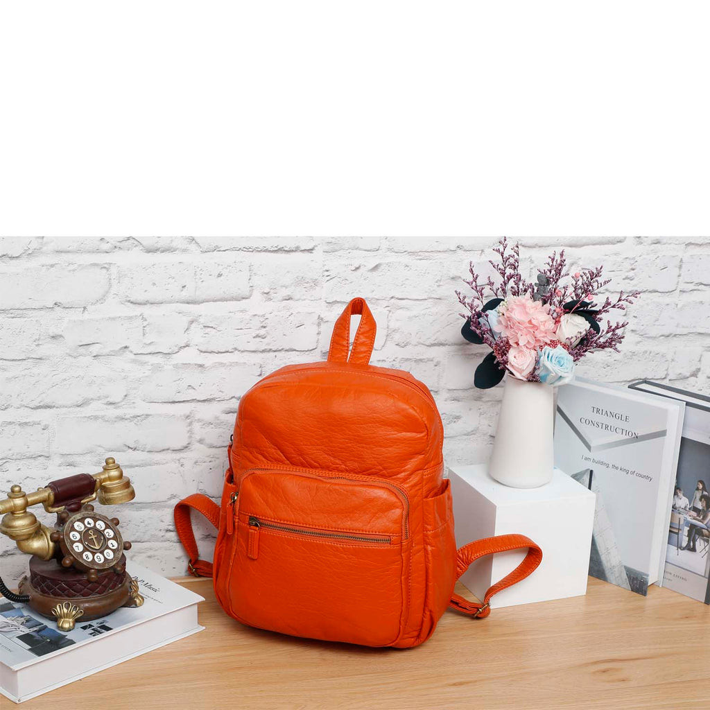 Orange backpack purse Clearance