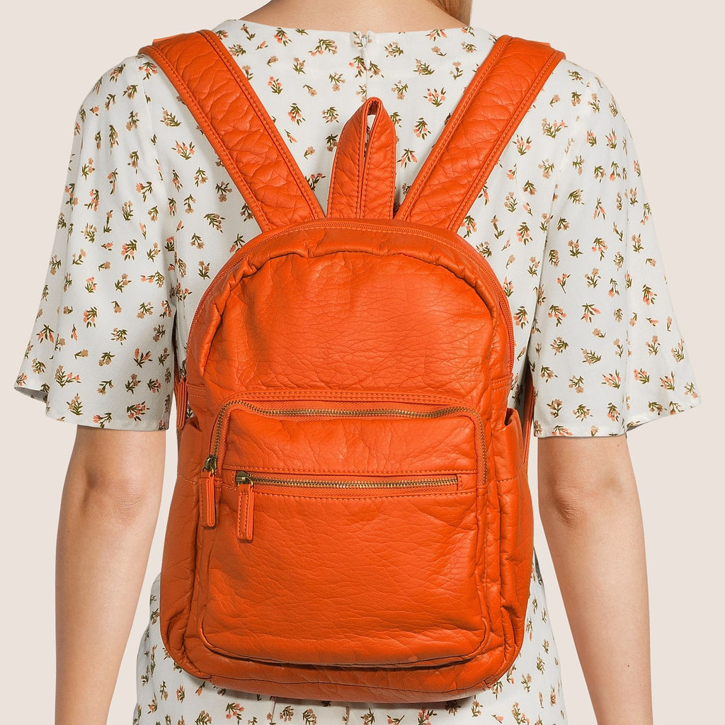 amari pebbled leather backpack The Marie Backpack Soft Vegan Leather Medium Size