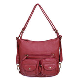 Mini Convertible Backpack - Burgundy - Ampere Creations