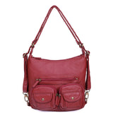 Mini Convertible Backpack - Burgundy - Ampere Creations