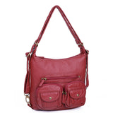 Mini Convertible Backpack - Burgundy - Ampere Creations