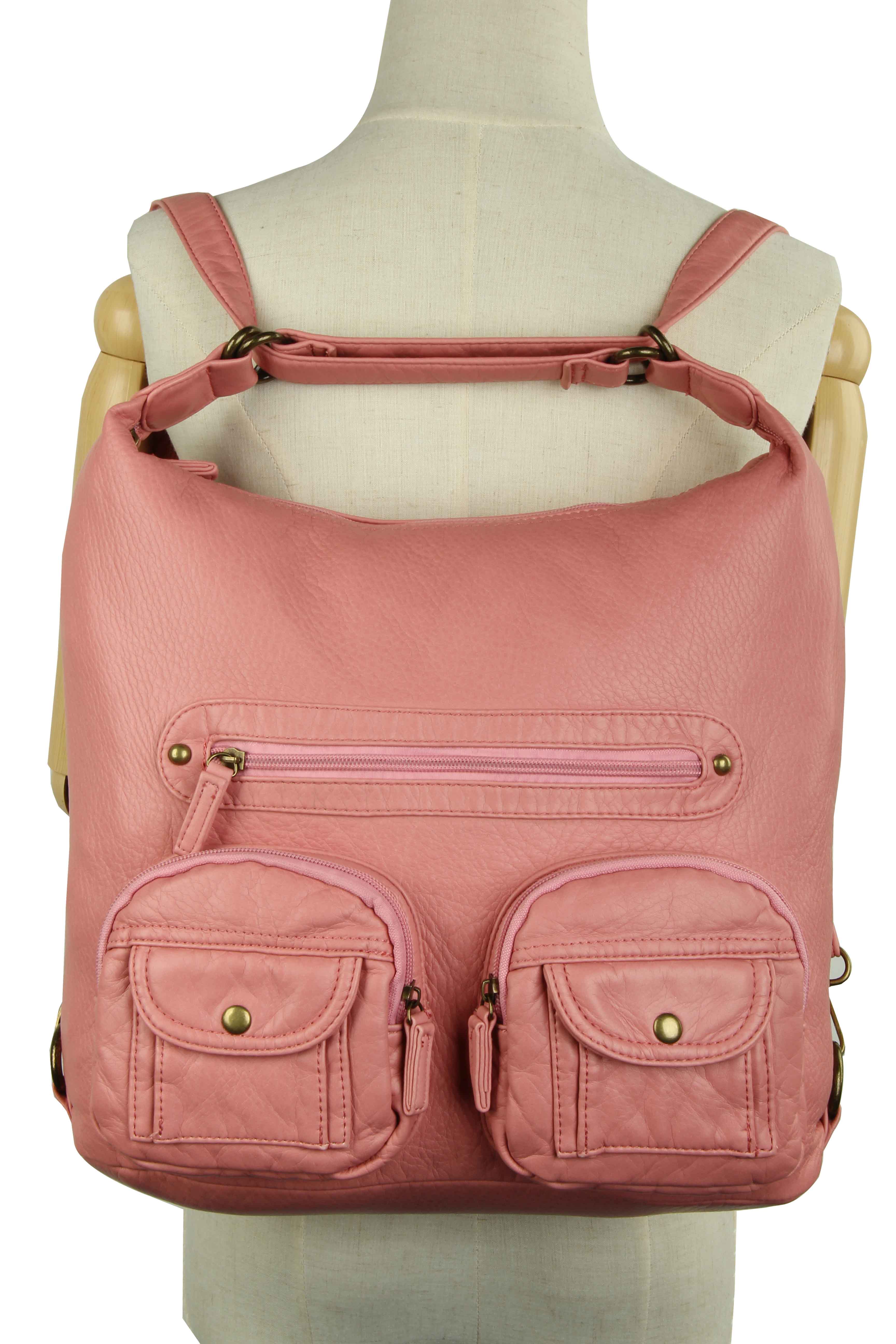 Convertible Crossbody Backpack Rose Pink Ampere Creations