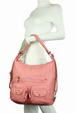 Convertible Crossbody Backpack - Rose Pink - Ampere Creations