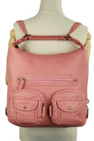 Convertible Crossbody Backpack - Rose Pink - Ampere Creations