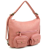 Convertible Crossbody Backpack - Rose Pink - Ampere Creations