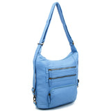 The Lisa Convertible Backpack Crossbody - Baby Blue - Ampere Creations