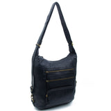 The Lisa Convertible Backpack Crossbody - Black - Ampere Creations