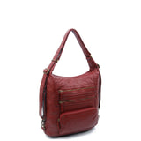 The Lisa Convertible Backpack Crossbody - Burgundy - Ampere Creations