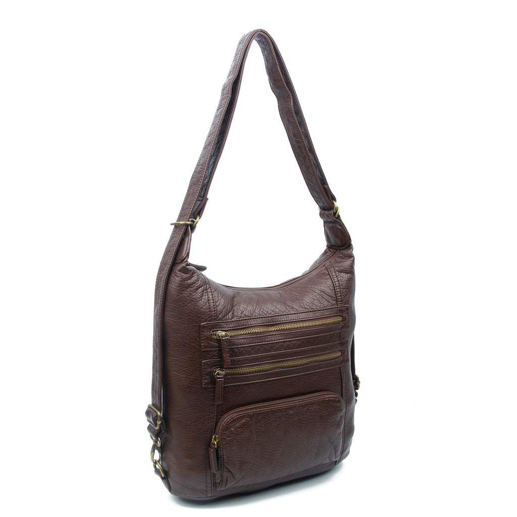 The Lisa Convertible Backpack Crossbody - Chocolate Brown – Ampere ...