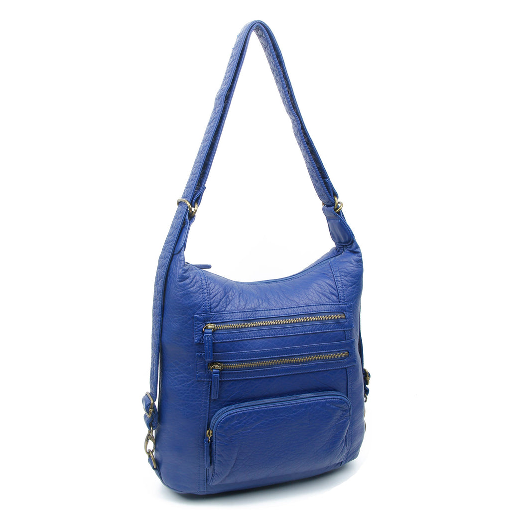 The Lisa Convertible Backpack Crossbody - Navy Blue – Ampere Creations