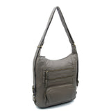 The Lisa Convertible Backpack Crossbody - Dark Grey - Ampere Creations