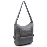 The Lisa Convertible Backpack Crossbody - Dark Silver - Ampere Creations