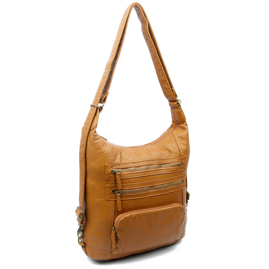 The Lisa Convertible Backpack Crossbody - Light Brown – Ampere Creations
