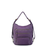 The Lisa Convertible Backpack Crossbody - Purple - Ampere Creations