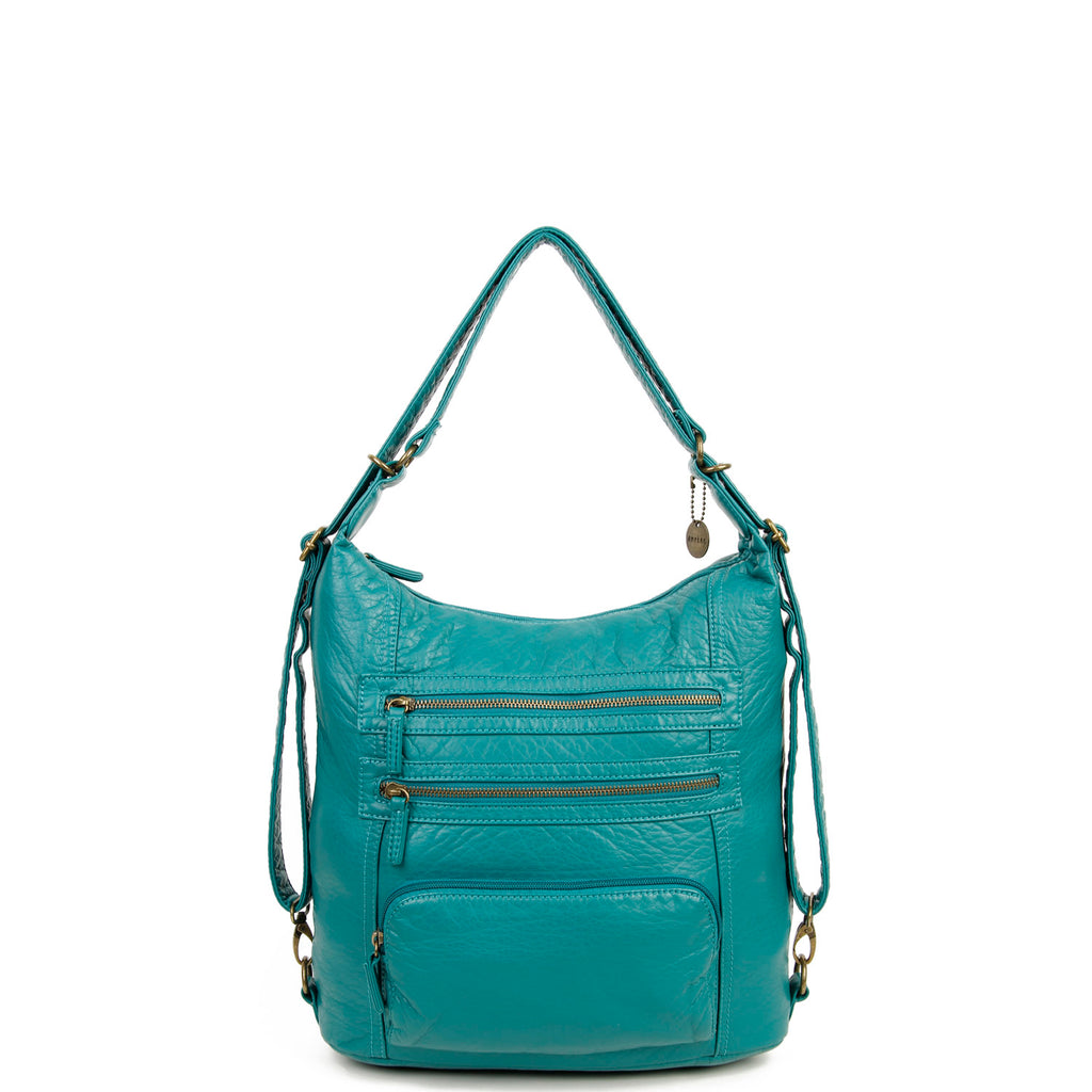 The Lisa Convertible Backpack Crossbody - Teal - Ampere Creations